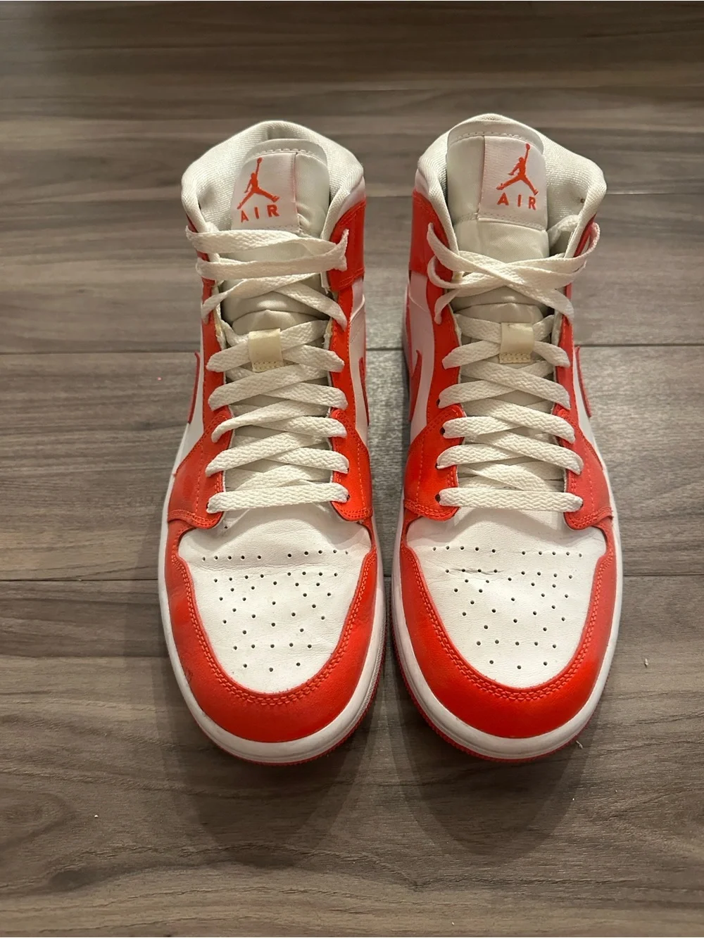 Jordan White with Red Accent Low-Top Sneakers - Picture 3 of 4